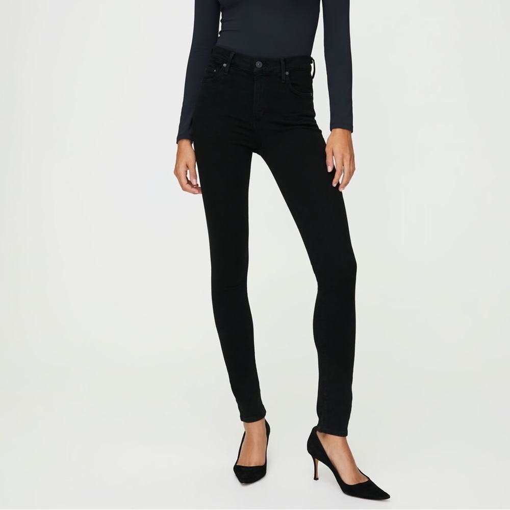 Citizens of Humanity Rocket All Black High-Waist Skinny Jeans